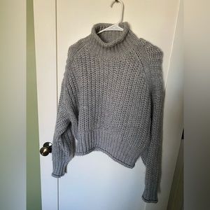 Chunky Gray Mock Turtleneck Sweater, H&M Small